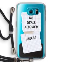 No Girls Allowed Unless: Samsung Galaxy S6 Transparant Hoesje met koord