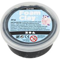 Foam Clay ®, zwart glitter, 35 gr/ 1 doosje