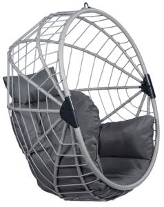 Hangstoel Eénpersoons 'Egg Luxe' Grey - Zwart - 160 kg - Tropilex