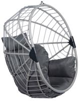 Hangstoel Eénpersoons 'Egg Luxe' Grey - Zwart - 160 kg - Tropilex