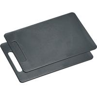 Kesper Snijplank - 2x - kunststof - grijs - 24 x 34 cm - met handvat - Groente/fruit snijplanken