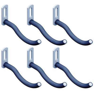 8x Gereedschap ophanghaken gebogen zwart 7,5 cm