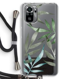 Tropical watercolor leaves: Xiaomi Redmi Note 10S Transparant Hoesje met koord