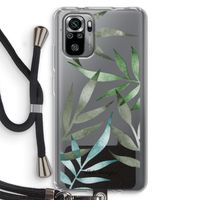 Tropical watercolor leaves: Xiaomi Redmi Note 10S Transparant Hoesje met koord