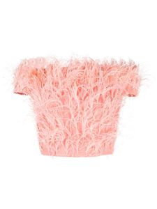 Cult Gaia haut crop à détails de plumes - Rose