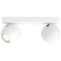 Philips Lighting Hue LED-plafondspots 871951433906400 Hue White Amb. Buckram Spot 2 flg. weiß 2x350lm inkl. Dimmschalter GU10 10 W