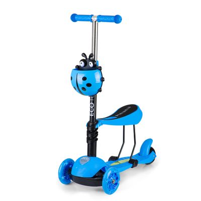 Viking Choice Kinderstep - lieveheersbeestje - blauw - met zitje en LED-verlichting Viking Choice Kinderstep - lieveheersbeestje - blauw - met zitje en LED-verlichting