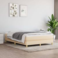 Boxspringframe stof crmekleurig 140x190 cm - thumbnail