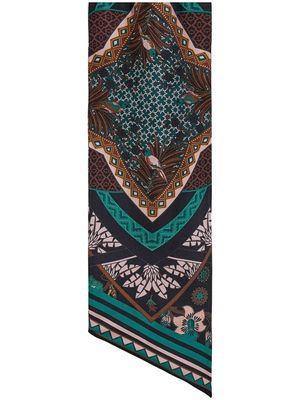 Ferragamo foulard en soie à imprimé Nirvana - Noir