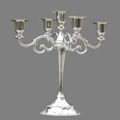 Retro kandelaar Home Decoratie woonkamer Cafe thema restaurant sieraden kaarslicht diner rekwisieten geschenken stijl: zilver-5 armen