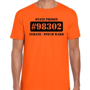 Boeven / gevangenen psych ward verkleed shirt oranje heren