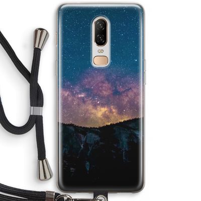 Travel to space: OnePlus 6 Transparant Hoesje met koord