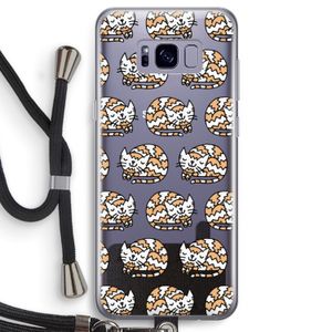 Slapende poes: Samsung Galaxy S8 Transparant Hoesje met koord