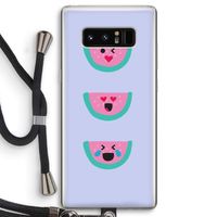 Smiley watermeloen: Samsung Galaxy Note 8 Transparant Hoesje met koord