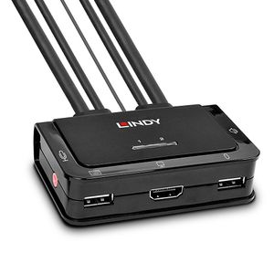 LINDY 42345 KVM-switch HDMI Muis, Toetsenbord 4096 x 2160 Pixel