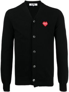 Comme Des Garçons cardigan en laine à patch logo - Noir