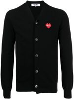 Comme Des Garçons cardigan en laine à patch logo - Noir - thumbnail