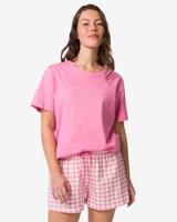 HEMA Damesshortama Pax jersey ruiten roze (roze)
