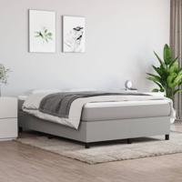 Boxspring met matras stof lichtgrijs 140x190 cm