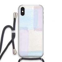 Square pastel: iPhone X Transparant Hoesje met koord