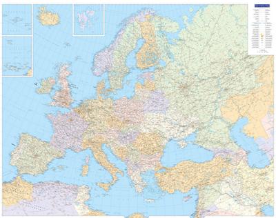 Wandkaart Europe Political | 126 x 100 cm | Kümmerly & Frey