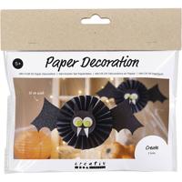 Creativ Company Mini hobbyset decoraties van papier, vleermuizen, zwart, wit, 1 doos