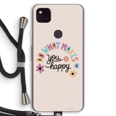 Happy days: Pixel 4a 5G Transparant Hoesje met koord