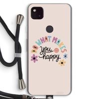 Happy days: Pixel 4a 5G Transparant Hoesje met koord