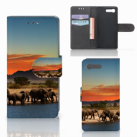 Sony Xperia X Compact | Telefoonhoesje | Met pasjeshouder | Olifanten