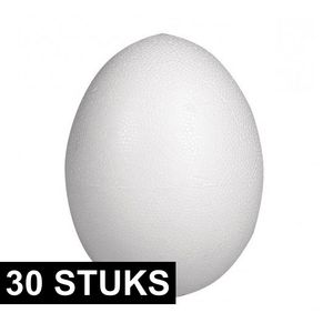 30x stuks eieren van piepschuim 8 cm   -