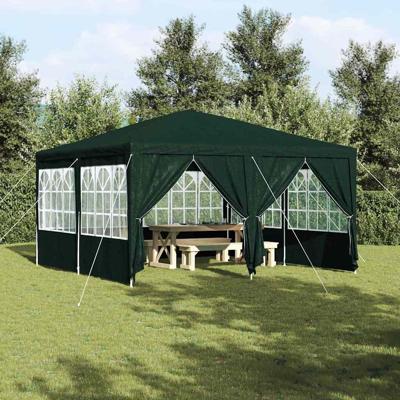 Partytent met 8 zijwanden groen 4x4 m PE