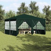 Partytent met 8 zijwanden groen 4x4 m PE