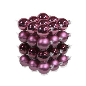 Othmar Decorations Kerstballen - 36x st - cherry roze - 6 cm - glas   -