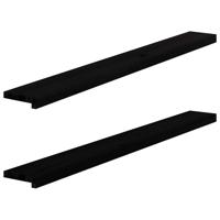 VidaXL Vensterbanken 2 st 140x15x2 cm massief eikenhout donkerbruin VidaXL Vensterbanken 2 st 140x15x2 cm massief eikenhout donkerbruin