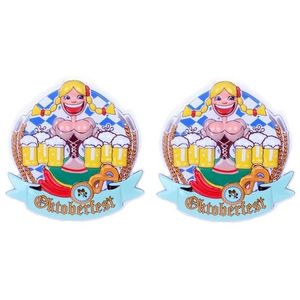 2x Oktoberfest 3D muur/wand decoraties Heidi 44cm