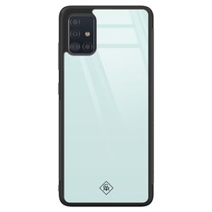 Samsung Galaxy A71 glazen hardcase - Pastel blauw