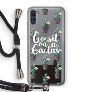 Cactus quote: Samsung Galaxy A11 Transparant Hoesje met koord