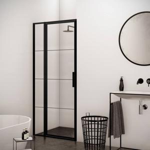 BWS Nisdeur Frame met Vast Paneel 130x200 cm 8 mm NANO Glas Mat Zwart Raster