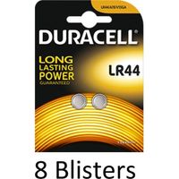 16 Stuks (8 Blisters a 2 st) Duracell LR44 batterij Single-use battery Alkaline - thumbnail
