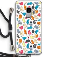 Kleurrijke katten: Samsung Galaxy S9 Transparant Hoesje met koord