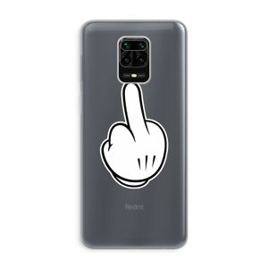 Middle finger white: Xiaomi Redmi Note 9 Pro Transparant Hoesje