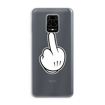 Middle finger white: Xiaomi Redmi Note 9 Pro Transparant Hoesje