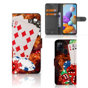 Samsung Galaxy A21s Wallet Case met Pasjes Casino