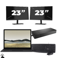 Microsoft Surface Laptop 3 - Intel Core i5-10e Generatie - 15 inch - Touch - 8GB RAM - 256GB SSD - Windows 11 Home + 2x 23 inch Monitor