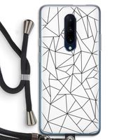 Geometrische lijnen zwart: OnePlus 7 Pro Transparant Hoesje met koord