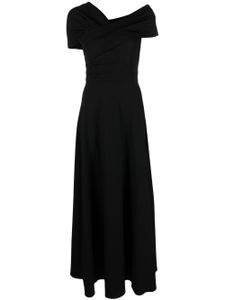 Co robe asymétrique Grecian à coupe longue - Noir