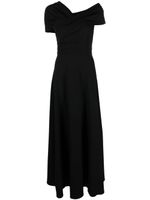 Co robe asymétrique Grecian à coupe longue - Noir