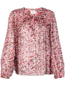 MARANT ÉTOILE blouse imprimée à lien de resserrage - Rose