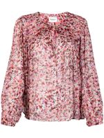 MARANT ÉTOILE blouse imprimée à lien de resserrage - Rose - thumbnail