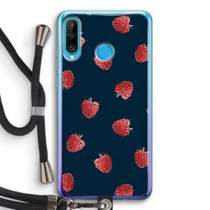 Framboosjes: Huawei P30 Lite Transparant Hoesje met koord